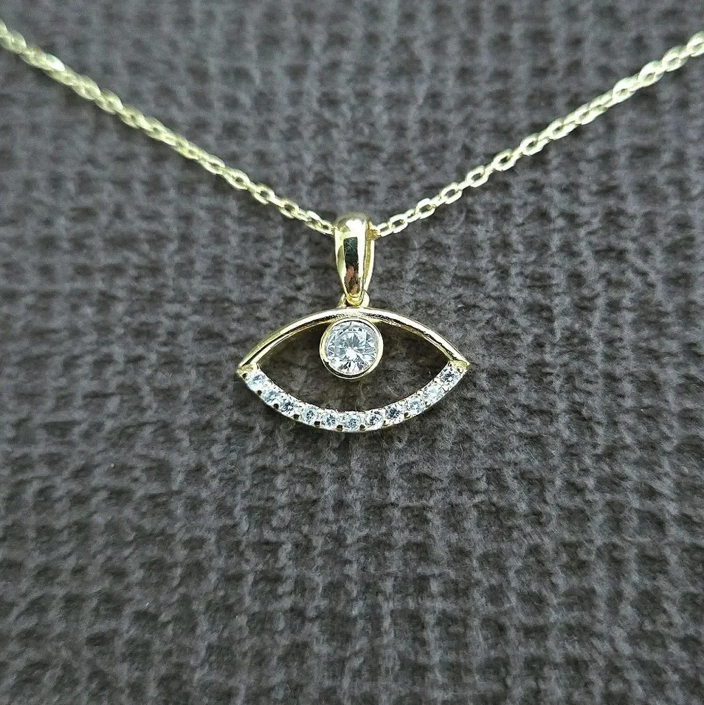 Fancy Silver🤍 Evil Eye🧿 Pendant Necklace